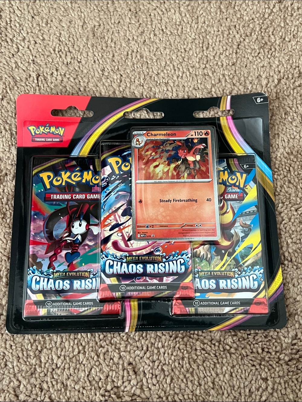 Mega Evolution—Chaos Rising Triple Pack (1 Foil Promo Card & 3 Booster Packs)
